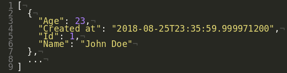 Salida JSON con tipos nativos